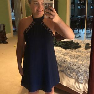 Lulus blue high neck dress